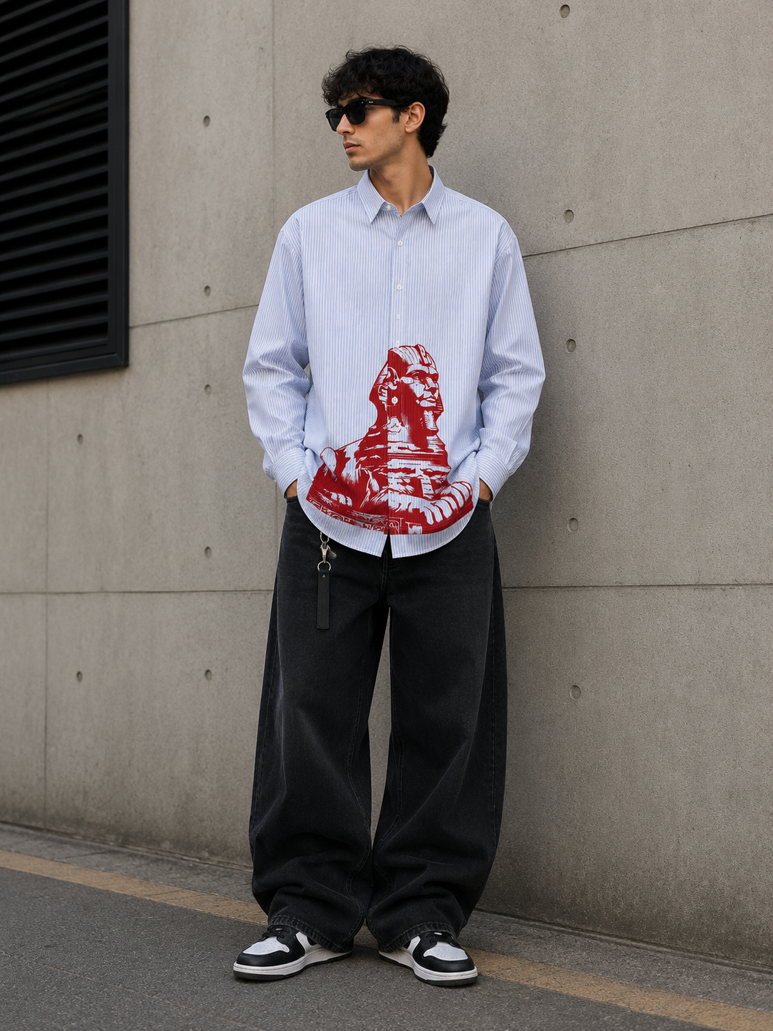 SPHINX STIPED SHIRT FULL SLEVE BY TAKABAH SKY BLUE