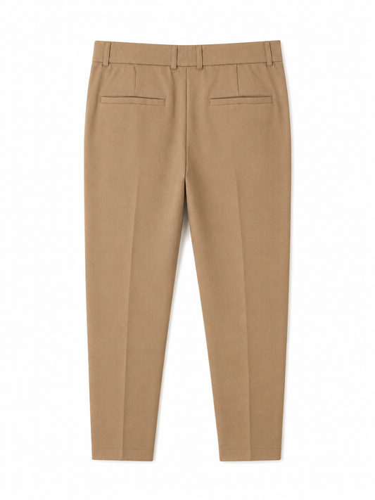 MEN BROWN SMART CASUAL TROUSERS BY TAKABAH