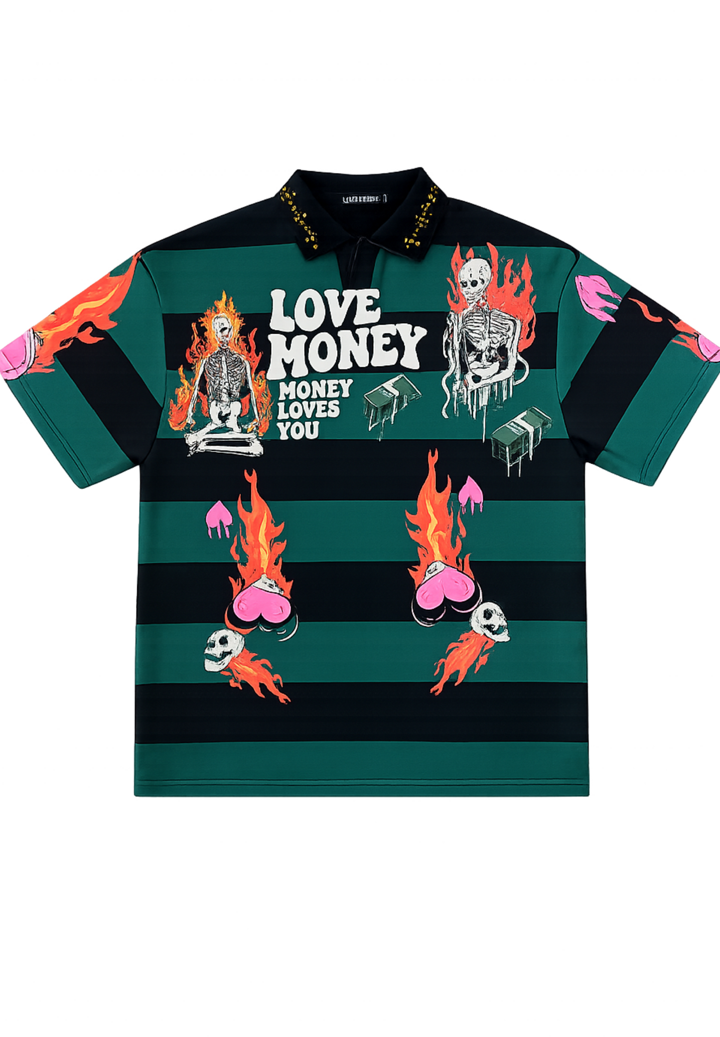 LOVE MONEY BOX FITTED POLO GREEN