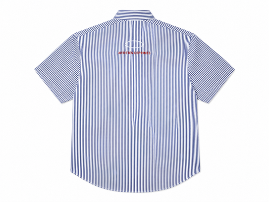 Heartless Striped Short Sleeve Shirt SKY BLUE