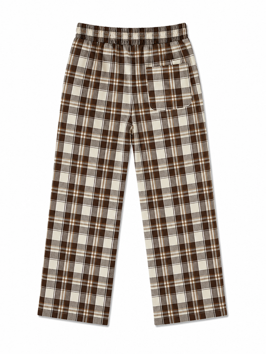 CHECK PANTS BROWN
