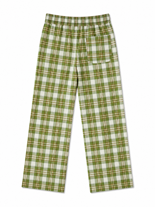 CHECK PANTS BROWN AND GREEN