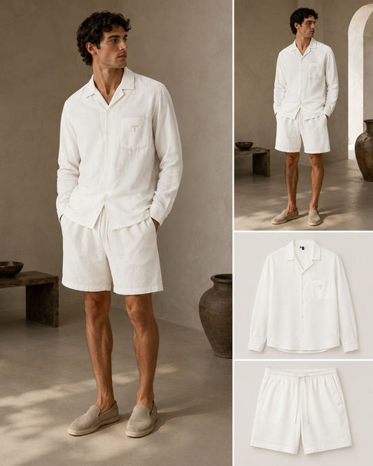 TAKABAH LINEN SHIRT LONG SLEEVES WHITE