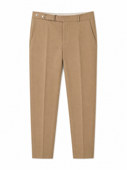MEN BROWN SMART CASUAL TROUSERS BY TAKABAH