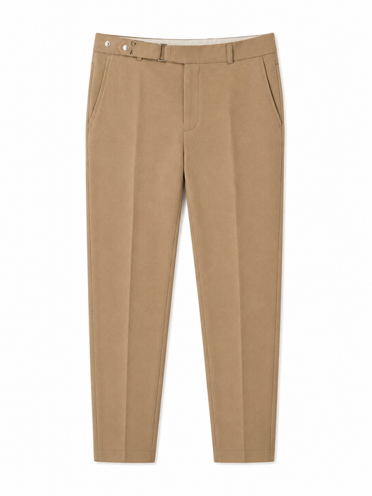 MEN BROWN SMART CASUAL TROUSERS BY TAKABAH