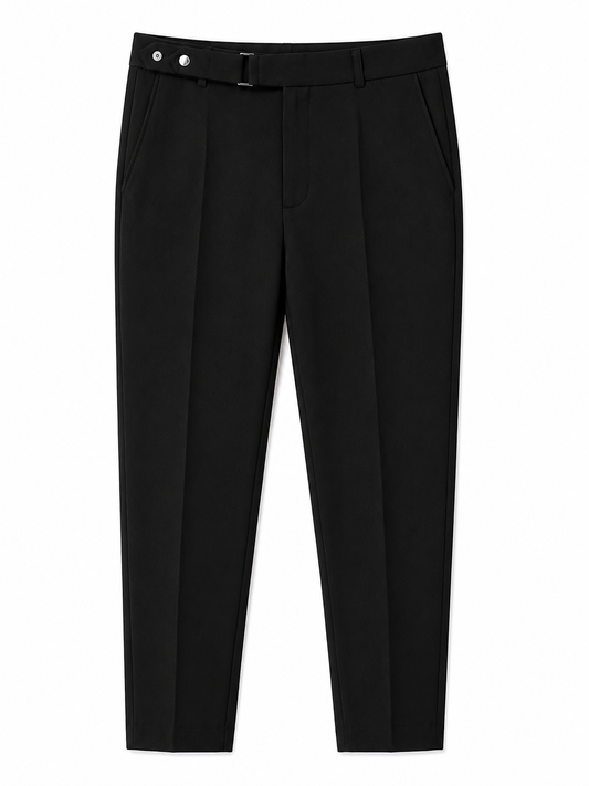 MEN BLACK SMART CASUAL TROUSERS BY TAKABAH
