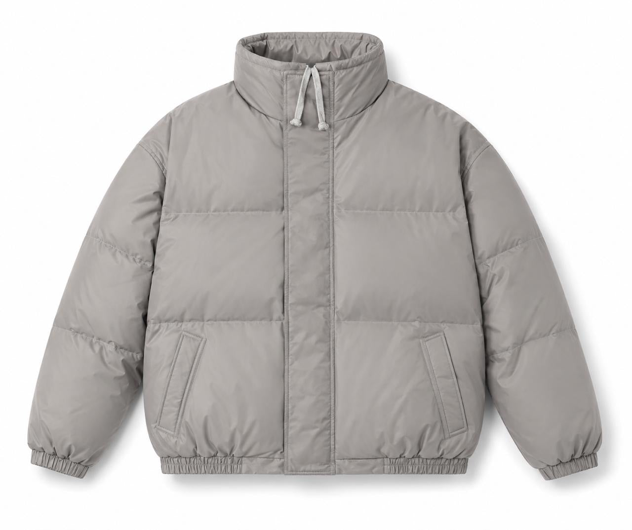 Takabah Reflective Puffer Jacket – Silver Grey Streetwear Winter Jacket