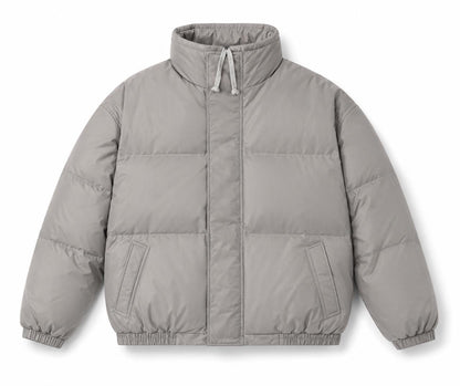 Takabah Reflective Puffer Jacket – Silver Grey Streetwear Winter Jacket