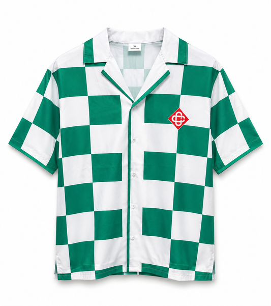 CASA SHIRT AND SHORTS SET GREEN AND WHITE