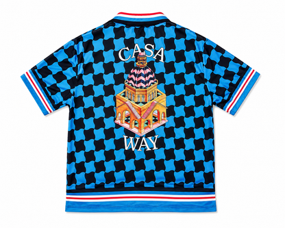 CASA SHIRT AND SHORTS SET BLUE AND BLACK