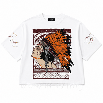 NATIVE DESIGN CROP T SHIRT