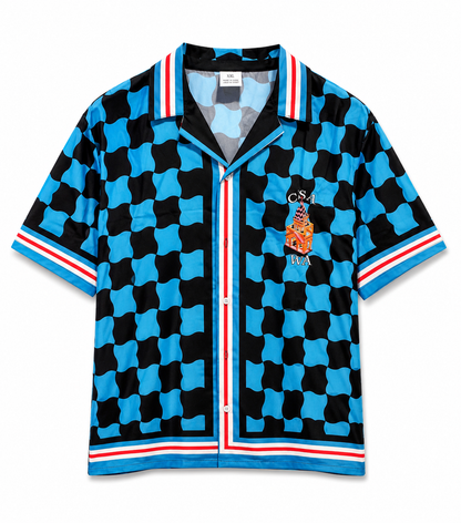 CASA SHIRT AND SHORTS SET BLUE AND BLACK