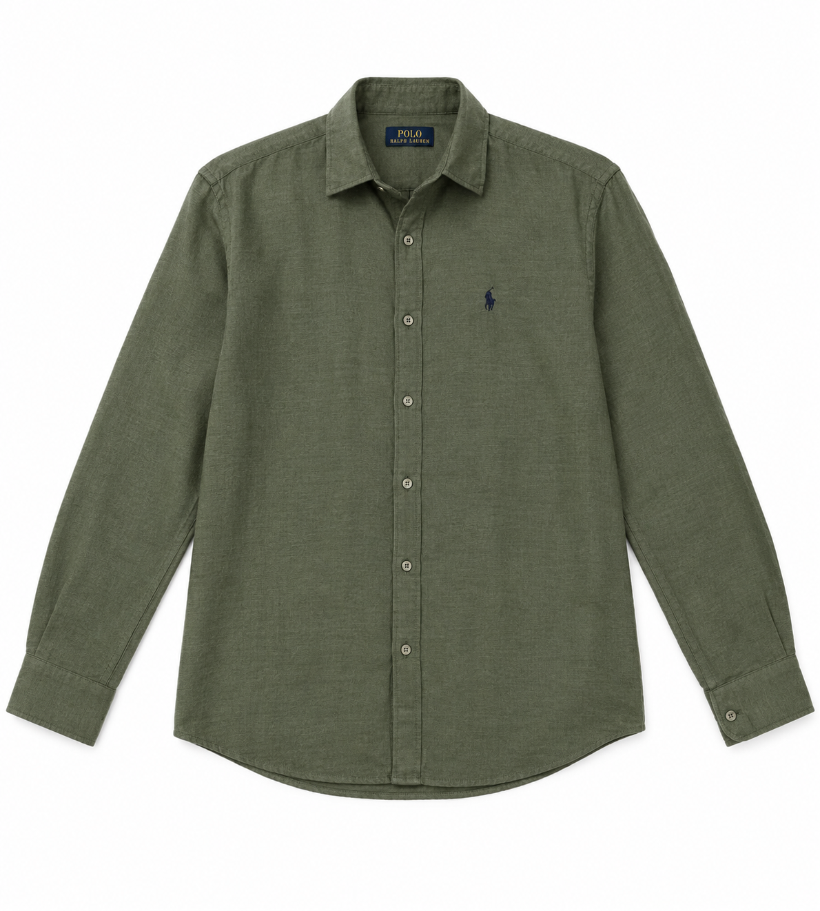 POLO RALPH LAUREN LINEN SHIRT OLIVE GREEN BY TAKABAH