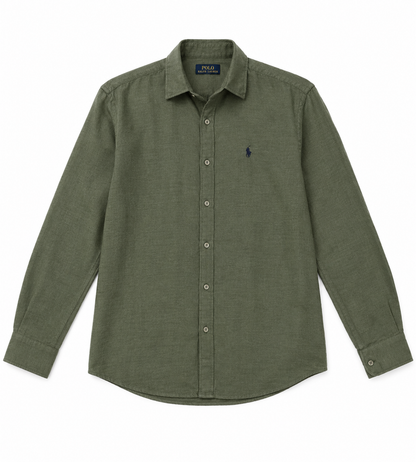 POLO RALPH LAUREN LINEN SHIRT OLIVE GREEN BY TAKABAH