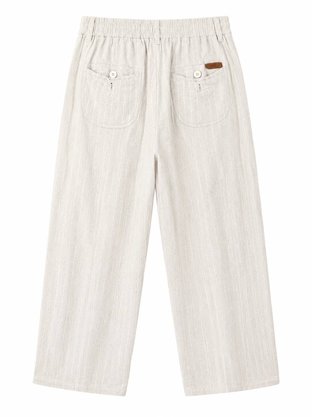 Linen brown white strips pants by takabah