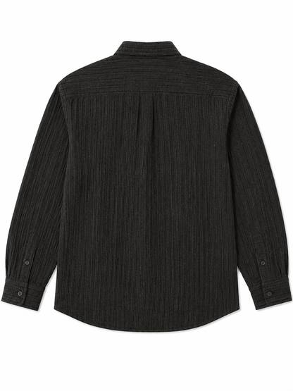 LINEN LINED PATTERN SHIRT BY TAKABAH BLACK