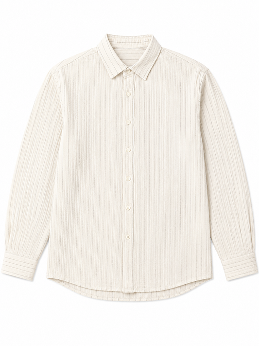 LINEN LINED PATTERN SHIRT BY TAKABAH OFF WHITE