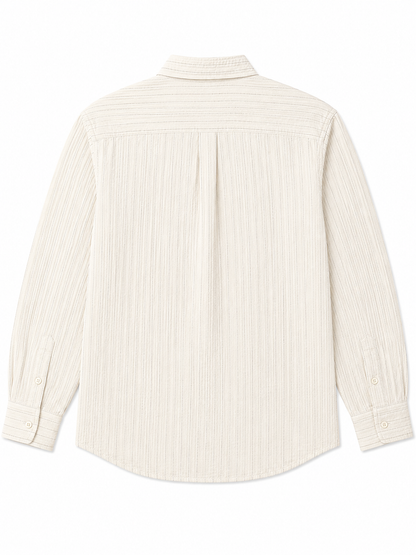 LINEN LINED PATTERN SHIRT BY TAKABAH OFF WHITE