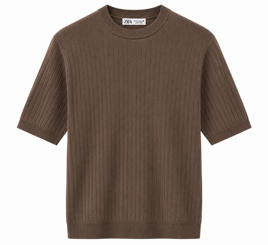 ZARA TSHIRT CLASSIC BROWN