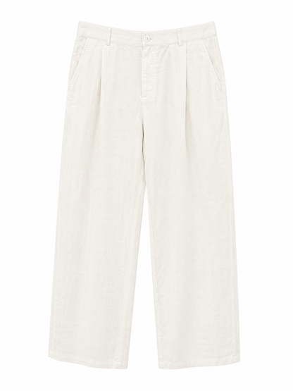 Linen white pants by takabah