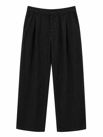 Linen black pants by takabah