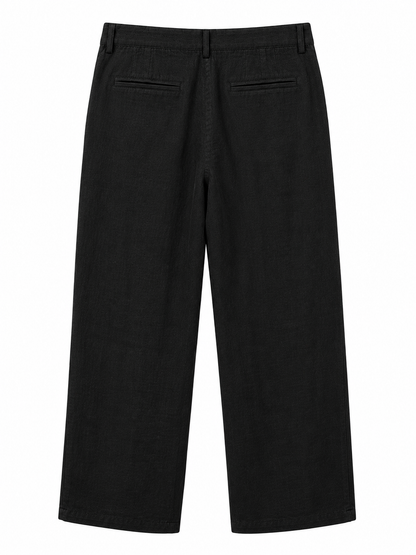 Linen black pants by takabah