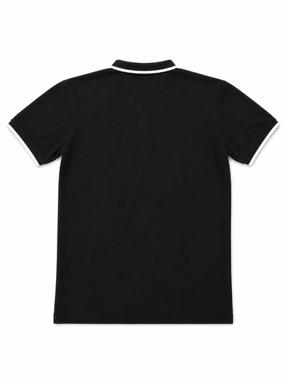 KASRO POLO NECK T SHIRT BLACK
