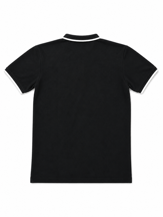 KASRO POLO NECK T SHIRT BLACK