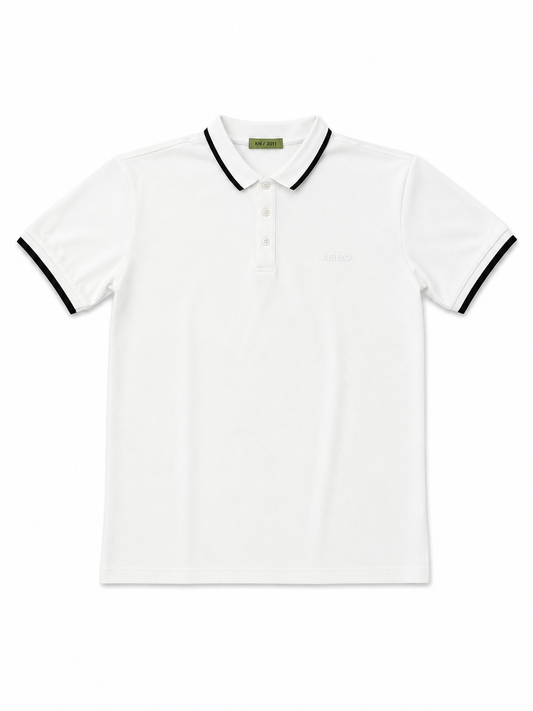 KASRO POLO NECK T SHIRT OFF WHITE
