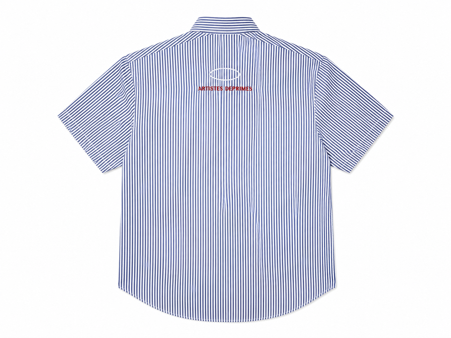 Heartless Striped Short Sleeve Shirt SKY BLUE
