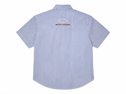 Heartless Striped Short Sleeve Shirt SKY BLUE