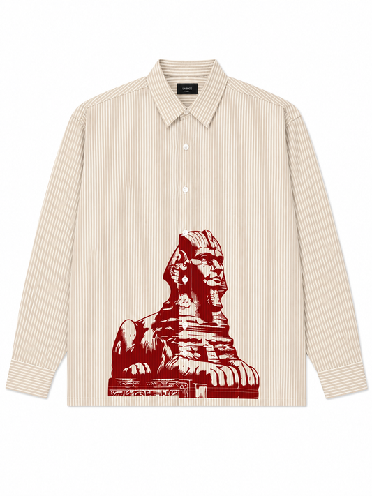 SPHINX STIPED SHIRT FULL SLEVE BY TAKABAH BEIGE
