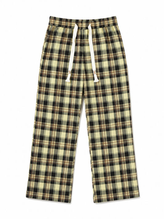 CHECK PANTS GREEN AND BLACK