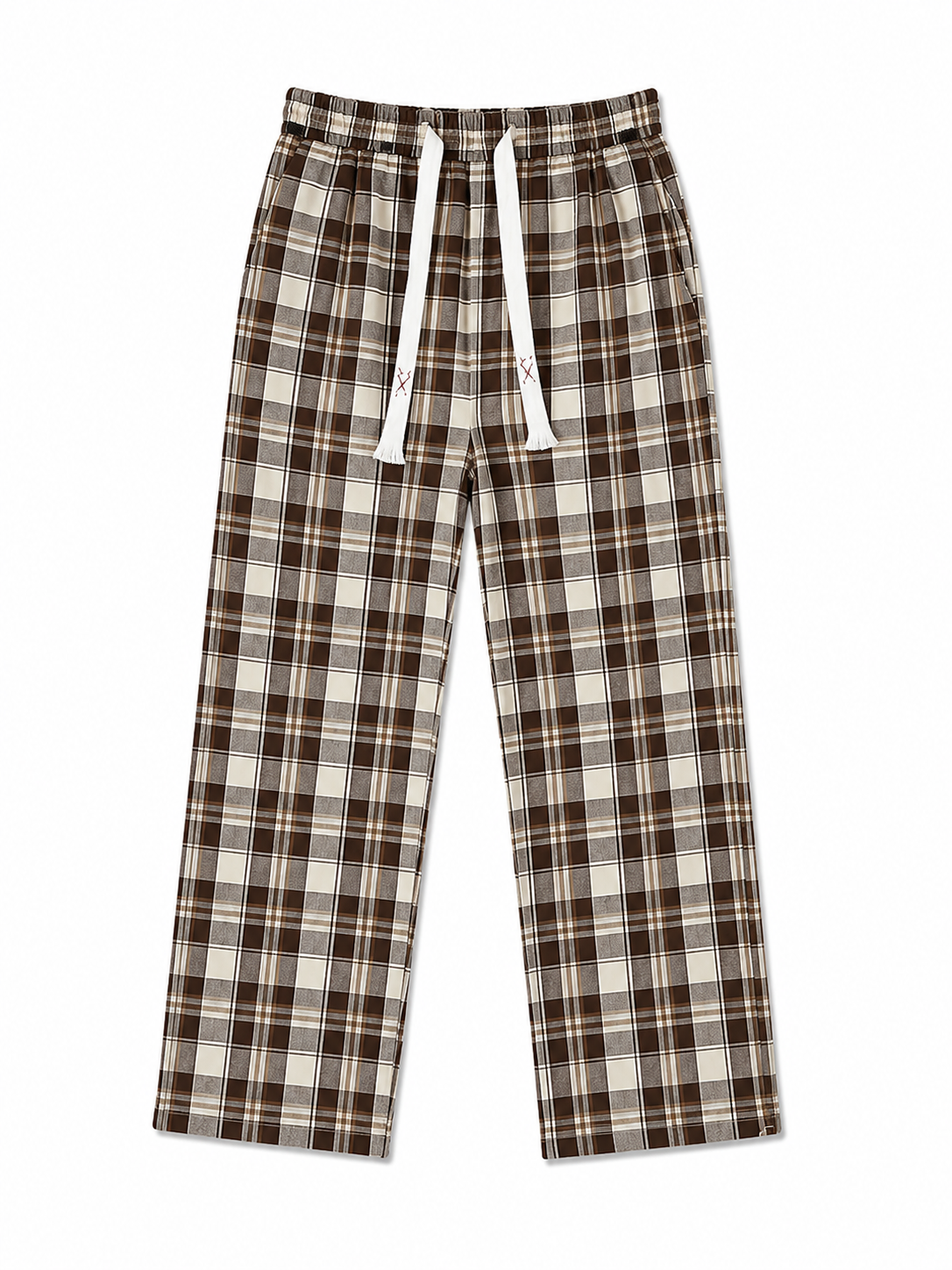 CHECK PANTS BROWN