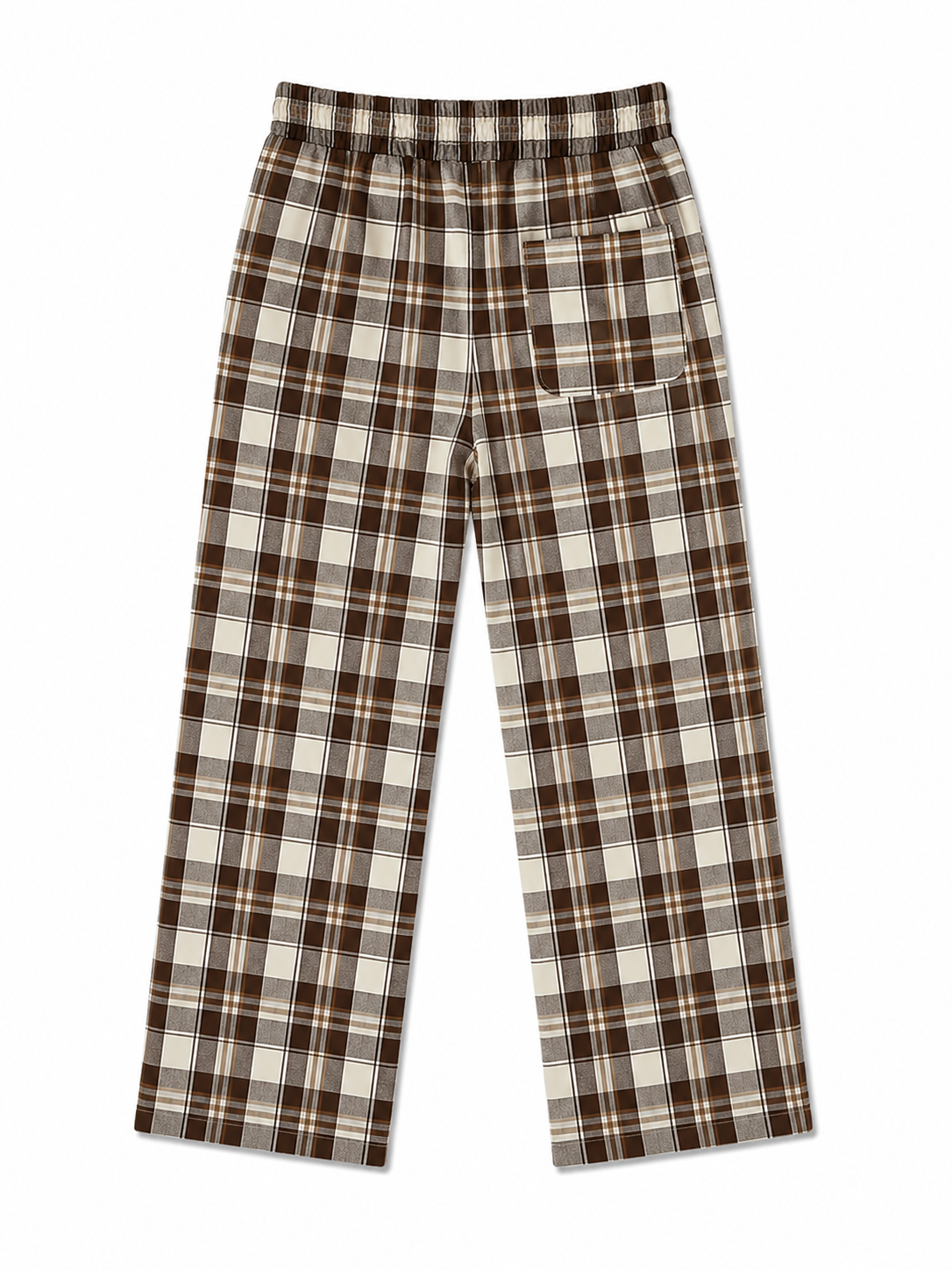 CHECK PANTS BROWN