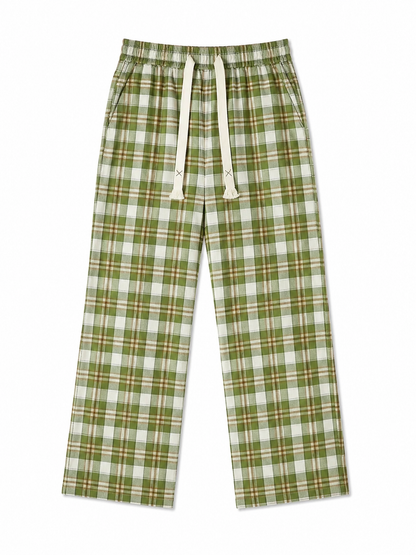 CHECK PANTS BROWN AND GREEN