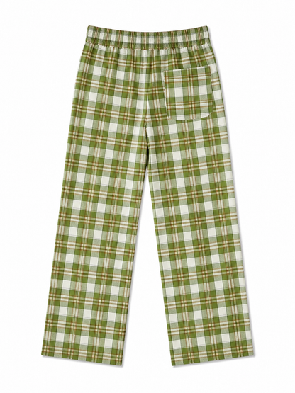 CHECK PANTS BROWN AND GREEN