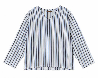 TAKABAH COASTAL STRIPE SHIRT BLUE