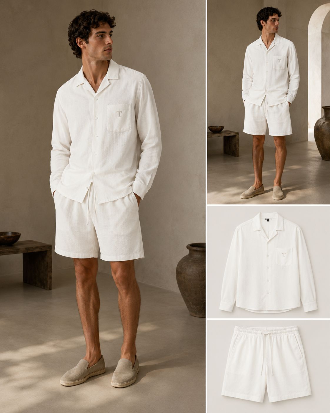 TAKABAH LINEN SHIRT LONG SLEEVES WHITE