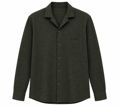 TAKABAH LINEN LONG SLEEVE SHIRT OLIVE