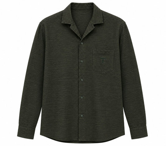 TAKABAH LINEN LONG SLEEVE SHIRT OLIVE