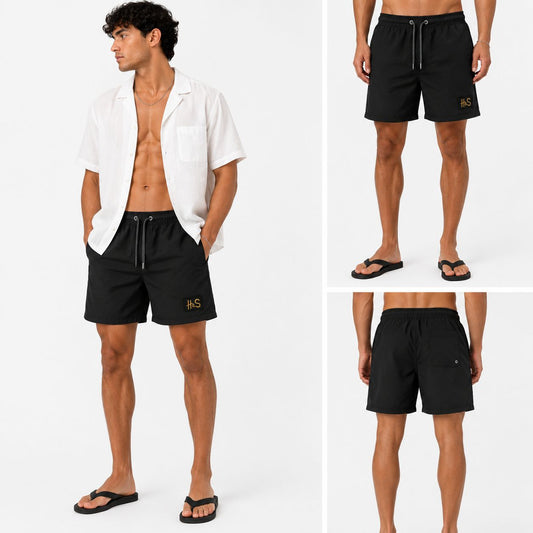 TAKABAH BLACK BEACH SWIM SHORTS